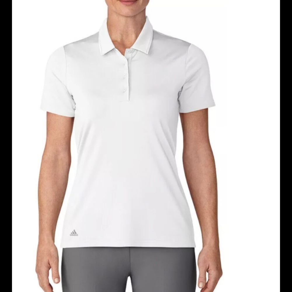 Adidas Women's White Ultimate 365 Heather Golf Polo Sz Small UPF 50